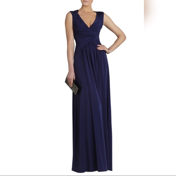 BCBGMaxAzria Dresses & Skirts - BCBG Sophia Blue Open Back Gown Maxi Dress